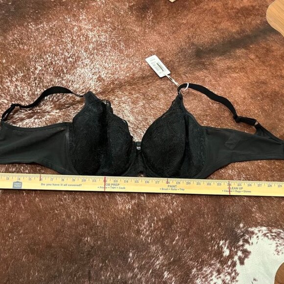 Elomi Brianna Lace Padded Half Cup Underwire Bra Black 40H - Picture 10 of 10